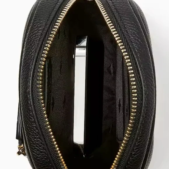 NWT KATE SPADE N/S ROSIE PHONE CROSSBODY SOLID BLACK GOLD HARDWARE NORTH SOUTH - Picture 4 of 6